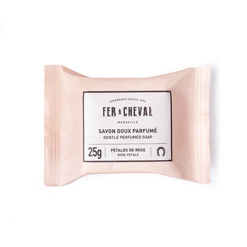 Savon doux parfumé pétales de rose 25g - Savonnerie Fer à Cheval