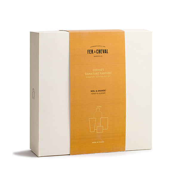 Coffret Signature Parfumé Miel & Amande - Ambiance - Savonnerie Fer à Cheval
