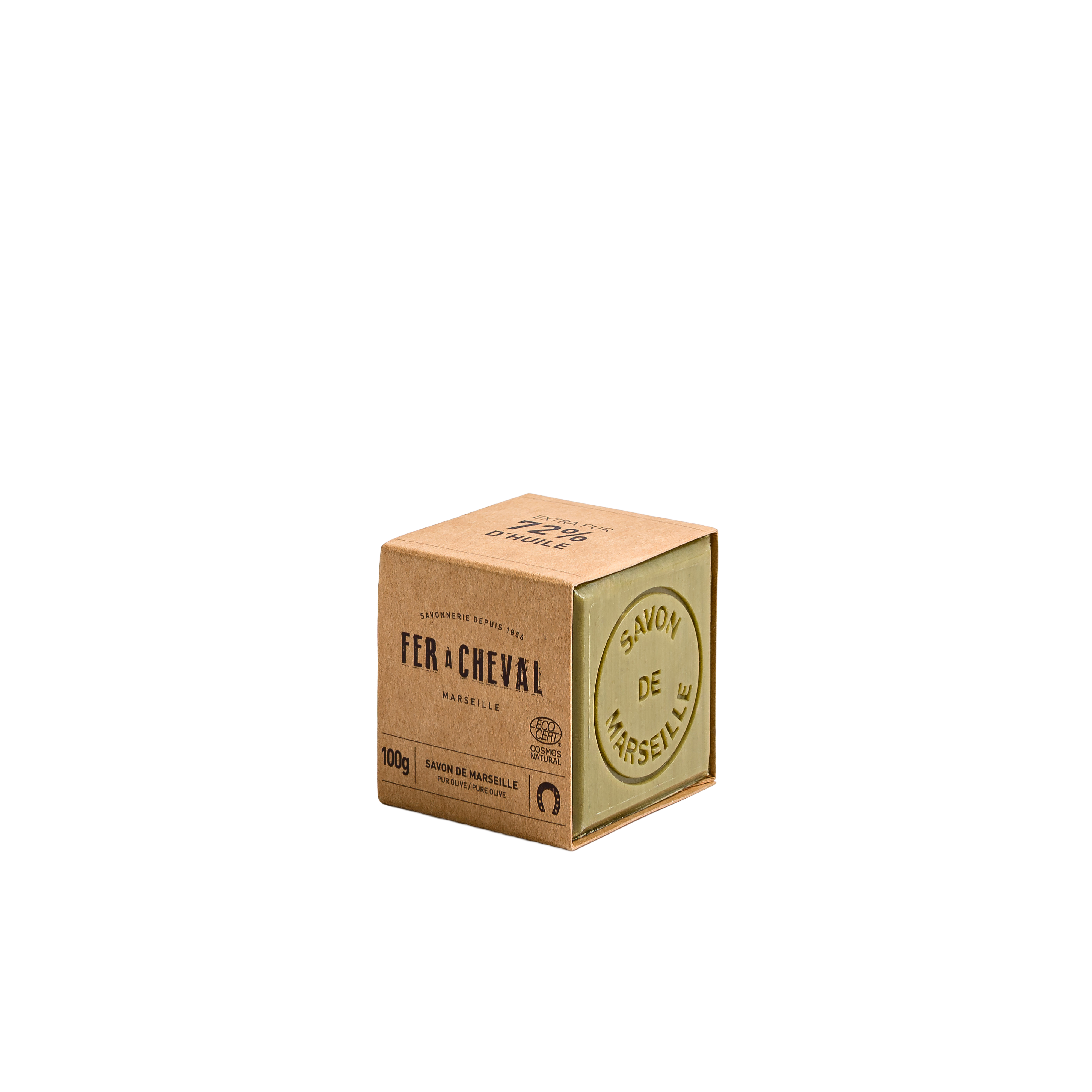 Savon de Marseille Cube Pur Olive 100g - Savonnerie Fer à Cheval