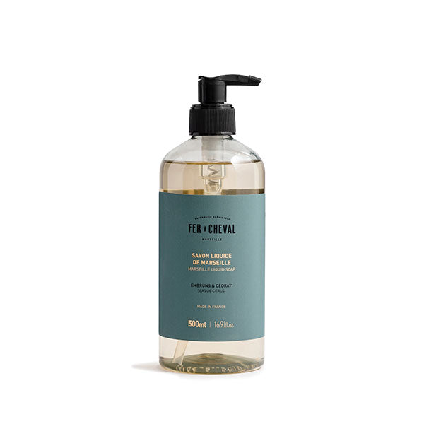 Savon Liquide de Marseille Embruns & Cédrat 500ml - Savonnerie Fer à Cheval