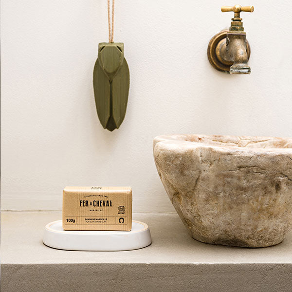 Savon de Marseille Savonnette Pur Olive 100g - Ambiance - Savonnerie Fer à Cheval