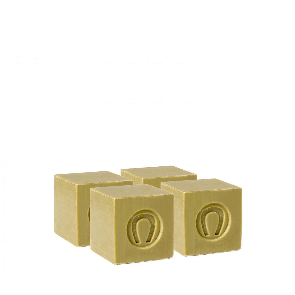 Lot de 4 Savons de Marseille Cube Pur Olive Sans Étui 100g - Savonnerie Fer à Cheval