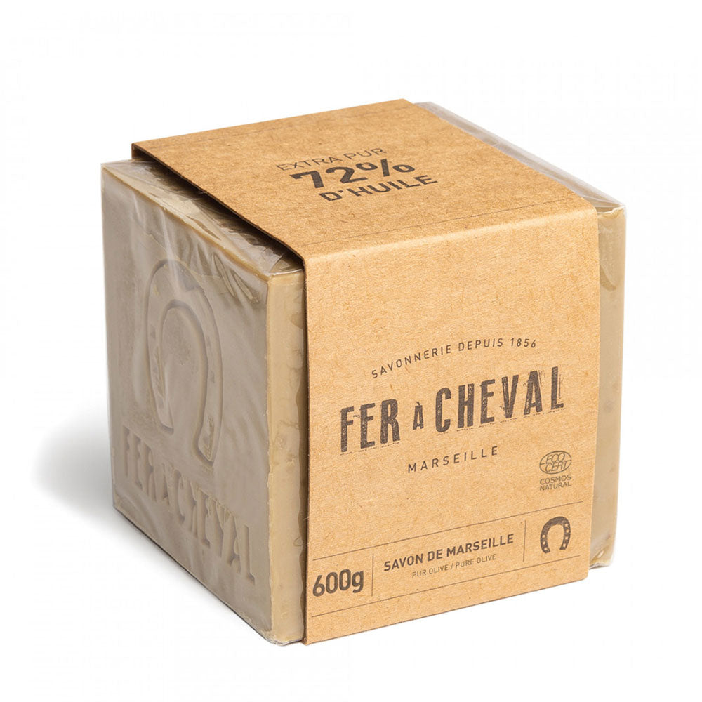 Cube Pur Olive 600g - Savonnerie Fer à Cheval