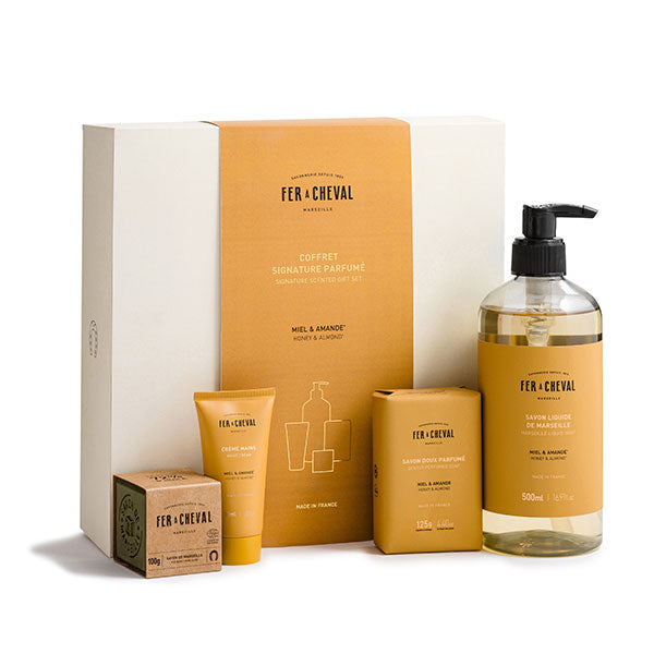 Coffret Signature Parfumé Miel & Amande - Savonnerie Fer à Cheval