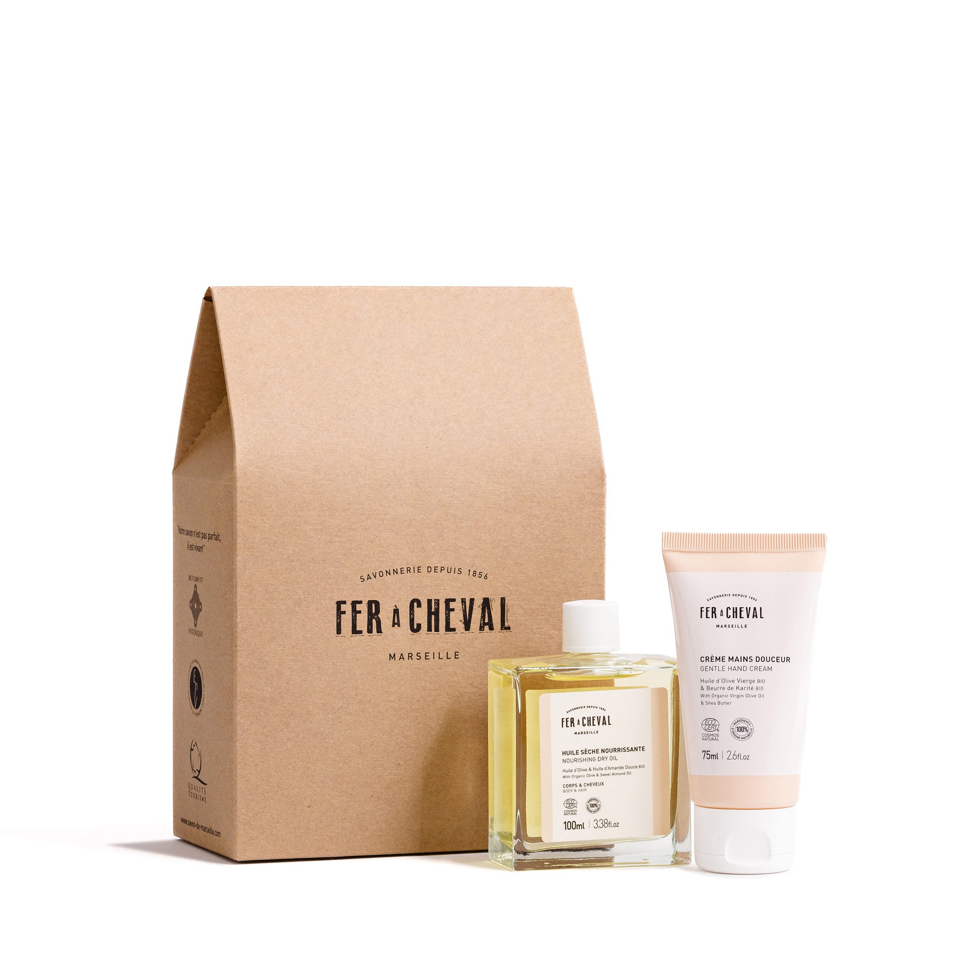 Duo Huile Sèche et Crème Mains - Savonnerie Fer à Cheval