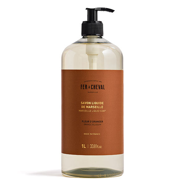 Savon Liquide de Marseille Fleur d'Oranger 1L - Savonnerie Fer à Cheval
