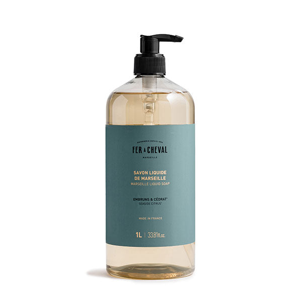 Savon Liquide de Marseille Embruns & Cédrat 1L - Savonnerie Fer à Cheval
