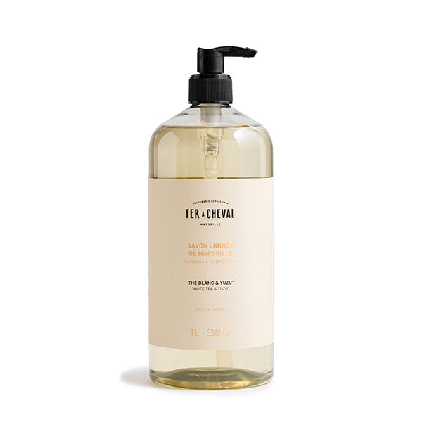 Savon Liquide de Marseille Thé Blanc & Yuzu 1L - Savonnerie Fer à Cheval