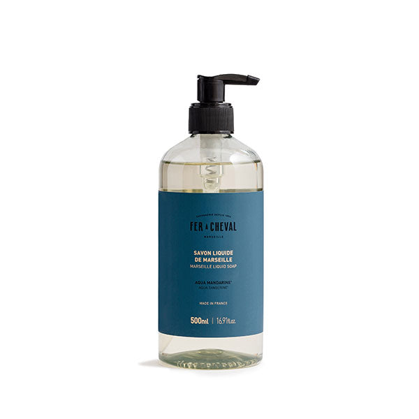 Savon Liquide de Marseille Aqua Mandarine 500ml - Savonnerie Fer à Cheval