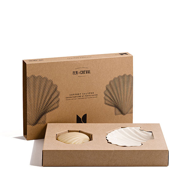 Monochromic x Fer à Cheval - Coffret Calypso - Porte-Savon & Savon Parfumé 115g - Savonnerie Fer à Cheval