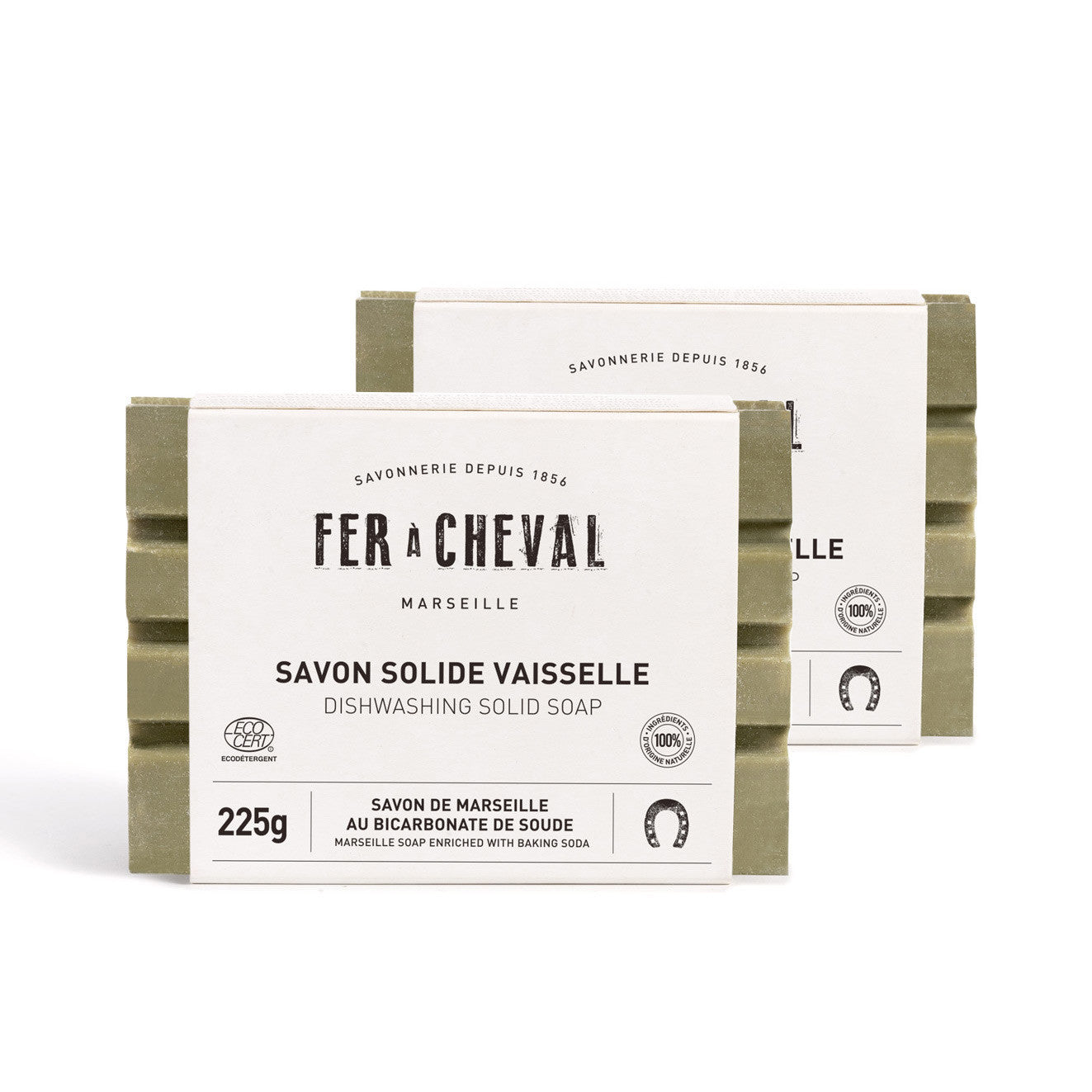 Duo Savon Solide Vaisselle 225g - Savonnerie Fer à Cheval