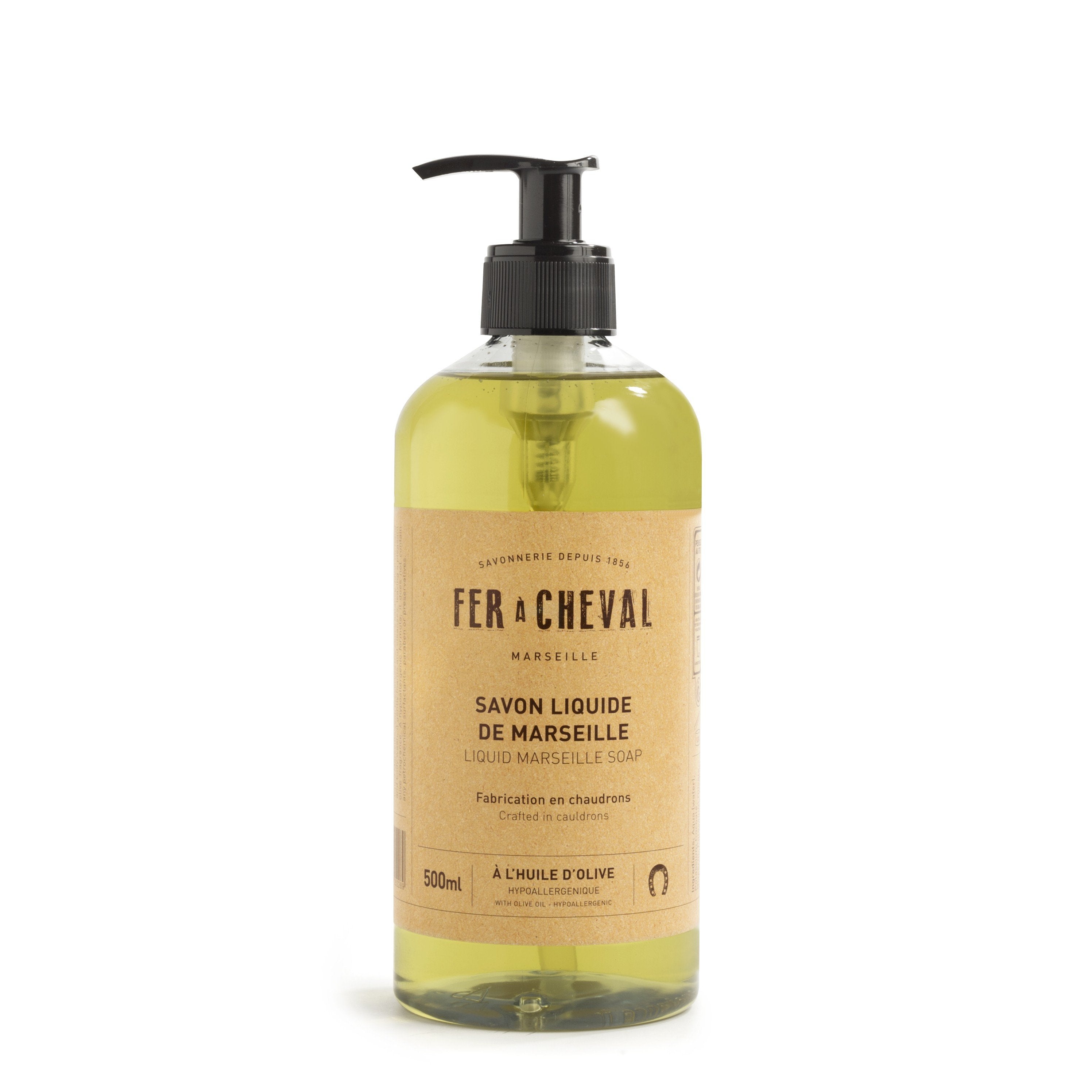 Savon Liquide de Marseille à l'Huile d'Olive 500ml - Savonnerie Fer à Cheval