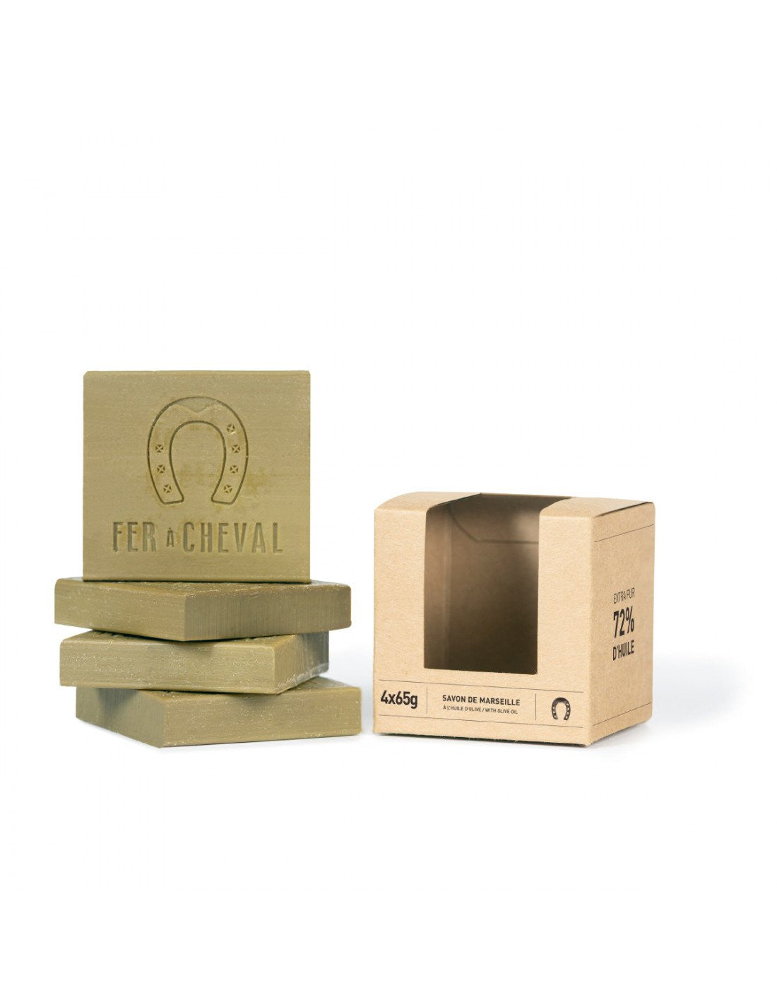 Cube Tranché Pur Olive 4x65g - Ambiance - Savonnerie Fer à Cheval